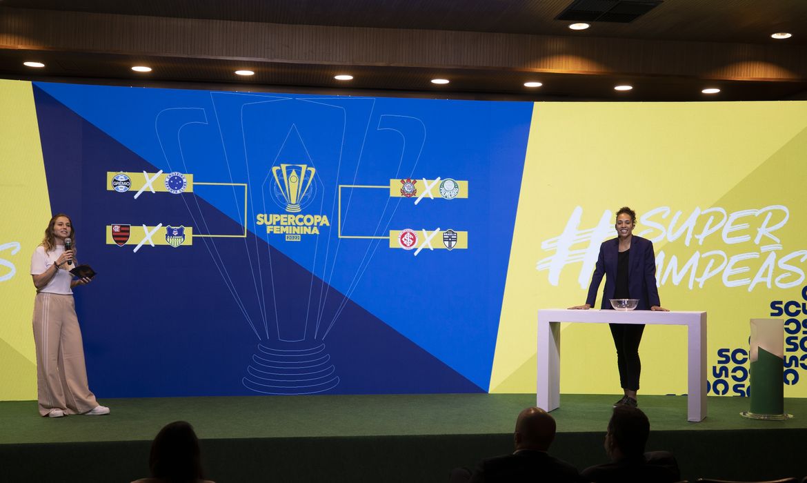 Sorteio da Supercopa feminina 2022. Lucas Figueiredo/CB