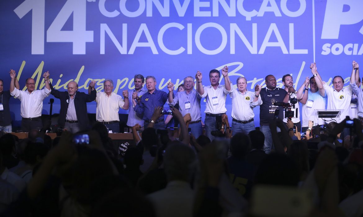 Convenção do PSDB que escolheu Geraldo Alckmin como presidente do partido, em Brasília, em 9 de dezembro de 2017 (José Cruz/Agência Brasil)