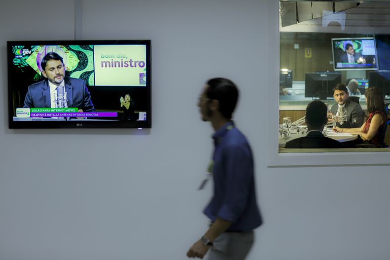 Brasília (DF), 19/02/2025 - Juscelino Filho (Comunicações), participa do programa Bom dia, Ministro, na Empresa Brasil de Comunicação (EBC). Foto: Joédson Alves/Agência Brasil