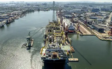 Brasília (DF), 14/07/2025 - Plataforma da Petrobras que reforçará o pré-sal deixa Singapura.
Foto: Petrobras/Divulgação