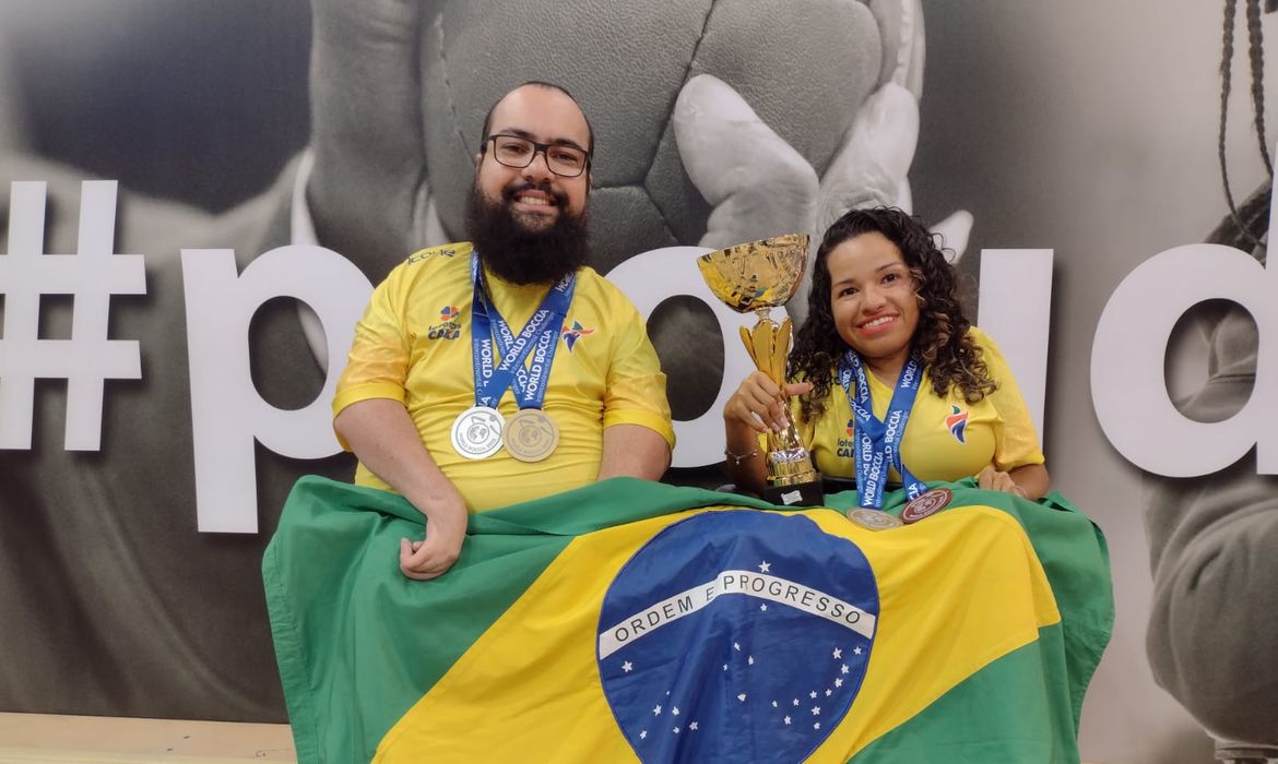 Matheus Carvalho e Evelyn Oliveira conquistam ouro na disputar por pares BC3 - Desafio Internacional de Bocha Paralímpica, em Roma