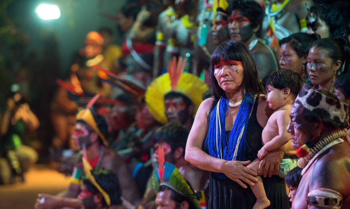 Palmas (TO) - Representantes de diversas etnias participam do Festival Internacional de Culturas dos Jogos Mundiais dos Povos Indígenas (Marcelo Camargo/Agência Brasil)