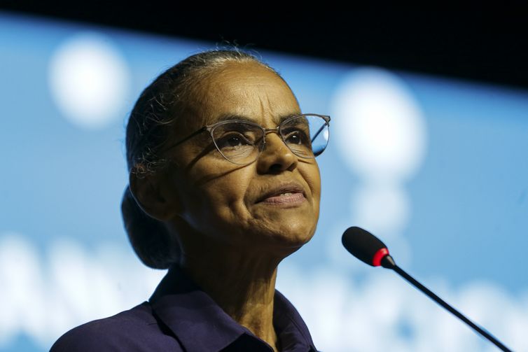Brasilia (DF), 10/17/2023 - Minister of the Environment, Marina Silva, during the opening ceremony of the 20th National Week of Science and Technology (SNCT) and the 3rd National Week of Vocational and Technological Education at the Ulysses Guimarães Convention Centre.  Photo: Marcelo Camargo/Agence Brasil