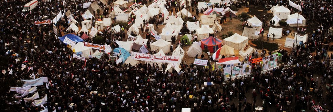 Praça Tahrir, em Cairo, é um dos palcos das manifestações no Egito