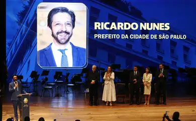 São Paulo (SP), 01/01/2025 -  Posse do Prefeito Ricardo Nunes e seu vice Ricardo Mello Araujo no Teatro Municipal de São Paulo. Foto: Paulo Pinto/Agência Brasil