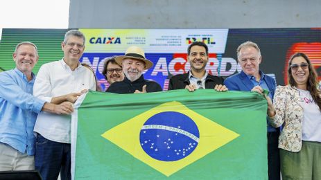 Ricardo Stuckert/PR Linhares (ES), 11/07/2025 - Presidente da República, Luiz Inácio Lula da Silva, durante a cerimônia de apresentação dos avanços do Novo Acordo Rio Doce, no Parque de Exposições de Linhares. Foto: Ricardo Stuckert/PR