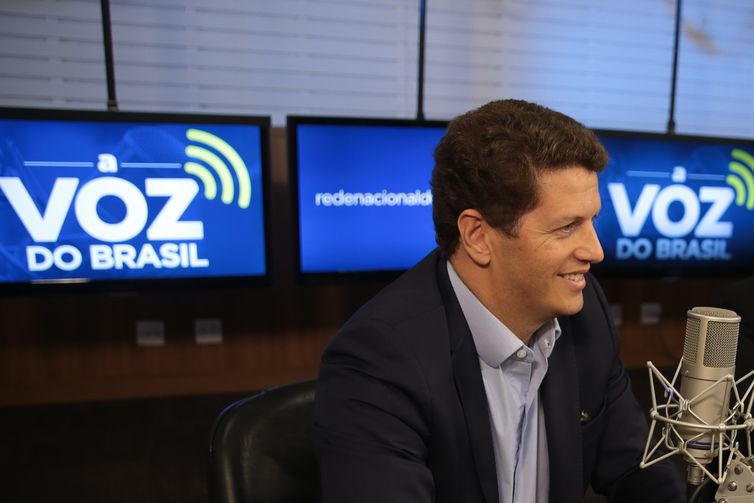 Ministro do Meio Ambiente, Ricardo Salles, participa do programa A Voz do Brasil