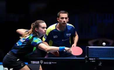 Eslovênia- 20/06/2025 - Hugo Calderano e Bruna Takahashi vão à final de torneio na Eslovênia. Foto  WTT/Divulgação