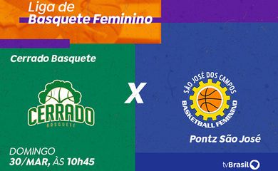Rio de Janeiro (RJ) 27/03/2025 - TV Brasil transmite Cerrado Basquete X Pontz São José pela Liga de Basquete Feminino. TV Brasil