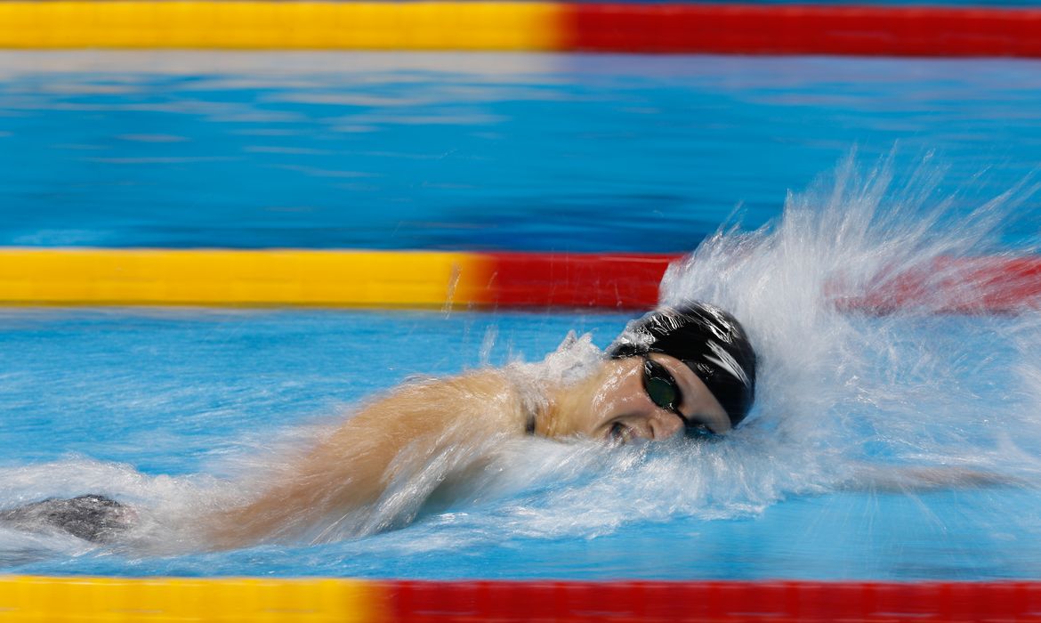Rio de Janeiro - Nadadora norte-americana Katie Ledecky bate recorde mundial e leva medalha de ouro nos 400m livre, nos Jogos Olímpicos Rio 2016  (Fernando Frazão/Agência Brasil)