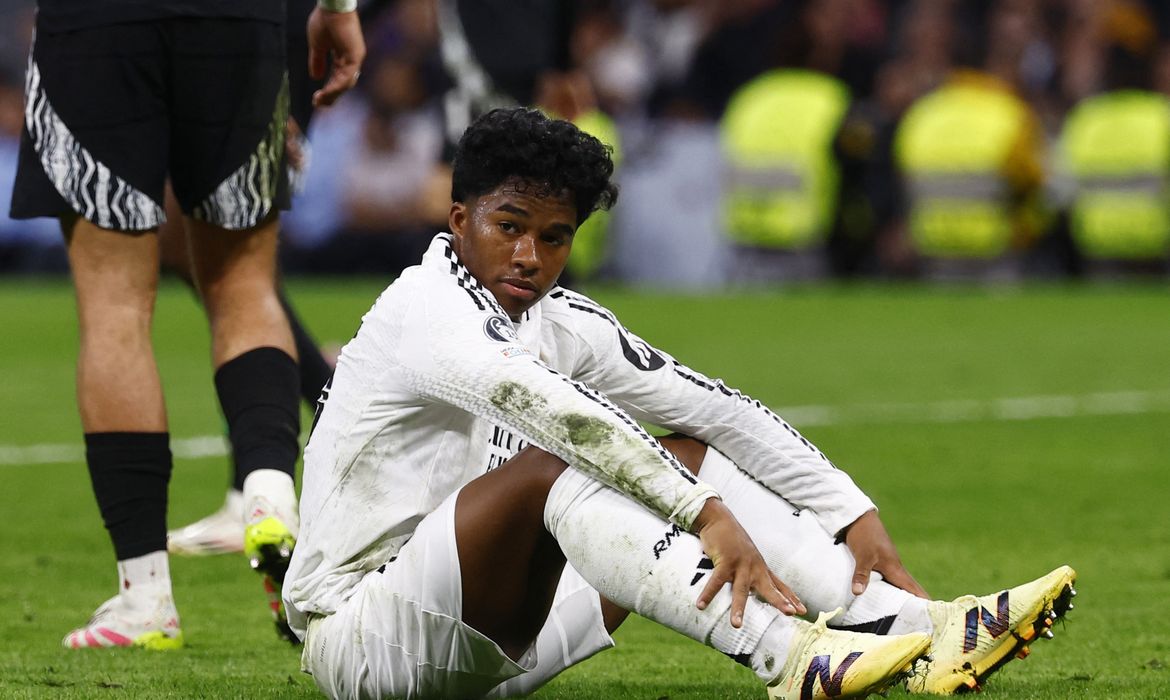 Atacante Endrick durante partida do Real Madrid, em Madri, na Espanha
16/04/2025
REUTERS/Susana Vera