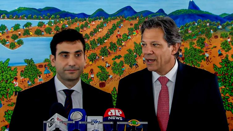 Brasília (DF) 28/08/2024 - O ministro da fazenda, Fernando Haddad anuncia a decisão do presidente Lula da indicação do economista Gabriel Galípolo para presidir o Banco Central (BC). Galípolo atualmente faz parte da diretoria do BC. 
Frame Emar Nobre/Canal Gov