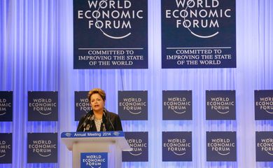 Davos - SW 01/24/2014. President Dilma Rousseff speaks in Davos 
