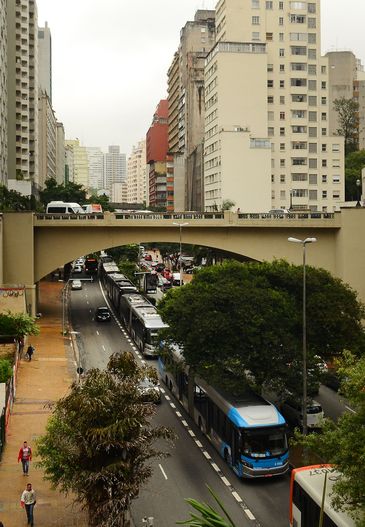 São Paulo - Paralisação dos motoristas de ônibus e cobradores na Avenida Nove de Julho, região central da cidade  (Rovena Rosa/Agência Brasil)