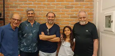Tim Rescala, Pascal Giordano, Cláudio Mendes, Maria Vitória e Lionel Fischer