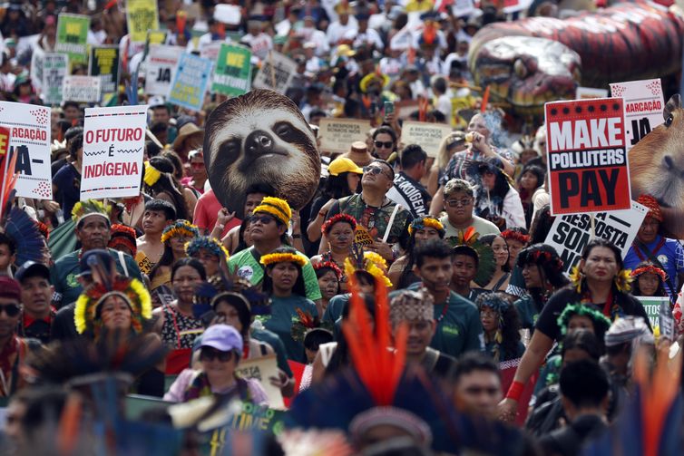 Belém (PA), 17/11/2025 - Marcha Global dos Povos Indígenas - A Resposta Somos Nós, evento paralelo à COP30. Foto: Bruno Peres/Agência Brasil
