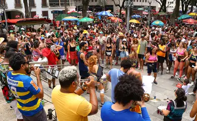 Rio de Janeiro (RJ), 05/01/2025 – Blocos de carnaval não oficiais desfilam pelas ruas do centro do Rio de Janeiro. Foto: Tomaz Silva/Agência Brasil