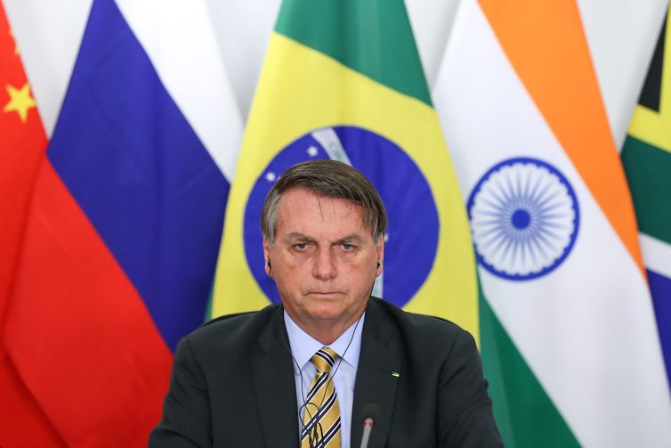 (Brasília - DF, 17/11/2020) Presidente da República Jair Bolsonaro, durante reunião da XII Cúpula de Líderes do BRICS (videoconferência).  Foto: Marcos Corrêa/PR