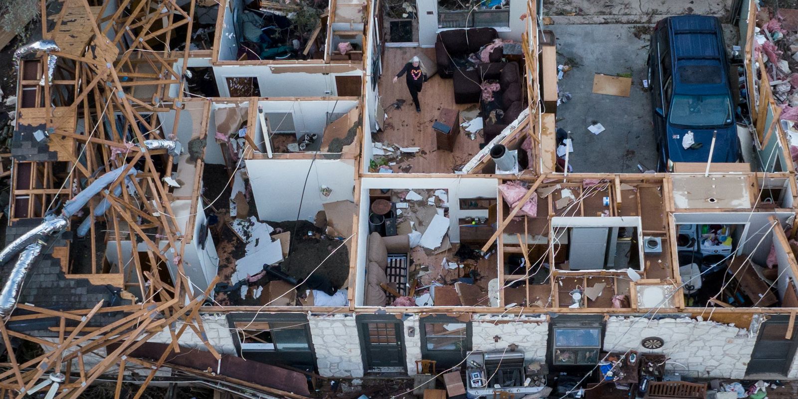 Aftermath of a tornado in Round Rock, Texas
