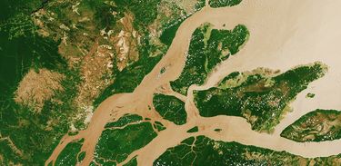 Delta do Rio Amazonas – foto tirada pelo satélite Copernicus Sentinel-2A