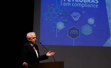  O presidente da Petrobras, Roberto Castello Branco, durante abertura da 6ª edição Petrobras em Compliance, no edifício sede da empresa, no centro do Rio de Janeiro. 