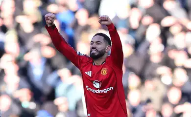 Matheus Cunha celebra gol do Manchester United
 4/1/2026   Action Images via Reuters/Craig Brough