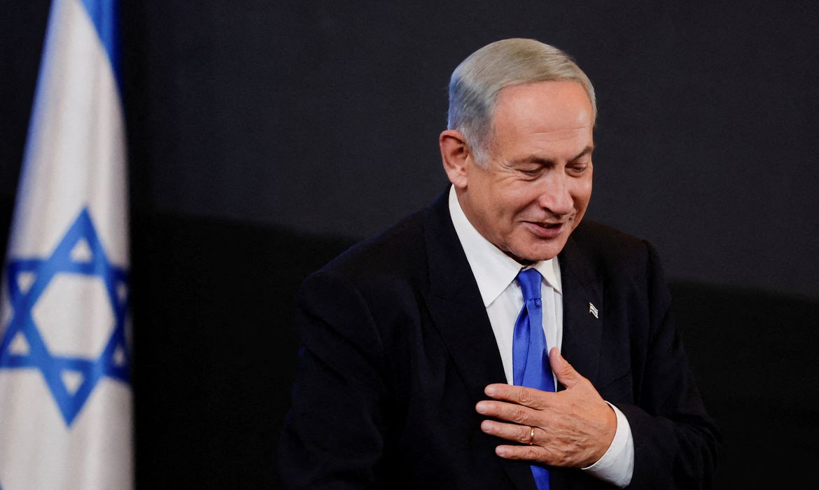 Imagem de arquivo: o ex-primeiro-ministro israelense Benjamin Netanyahu em Jerusalém.