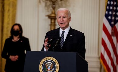 Presidente dos Estados Unidos, Joe Biden, fala sobre a vacinação contra a Covid-19 durante um evento na Casa Branca, em Washington, EUA