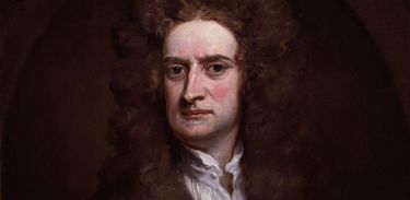 Issac Newton em retrato de 1702 por  Godfrey Kneller