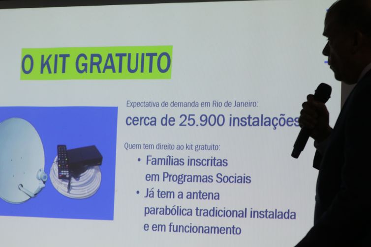 Tânia Rêgo/Agência Brasil A Siga Antenado (Entidade Administradora da Faixa - EAF) anúncia início de agendamento e instalação do kit gratuito para famílias inscritas em programas sociais e que utilizam antena parabólica convencional para ver TV no Rio de Janeiro (RJ).