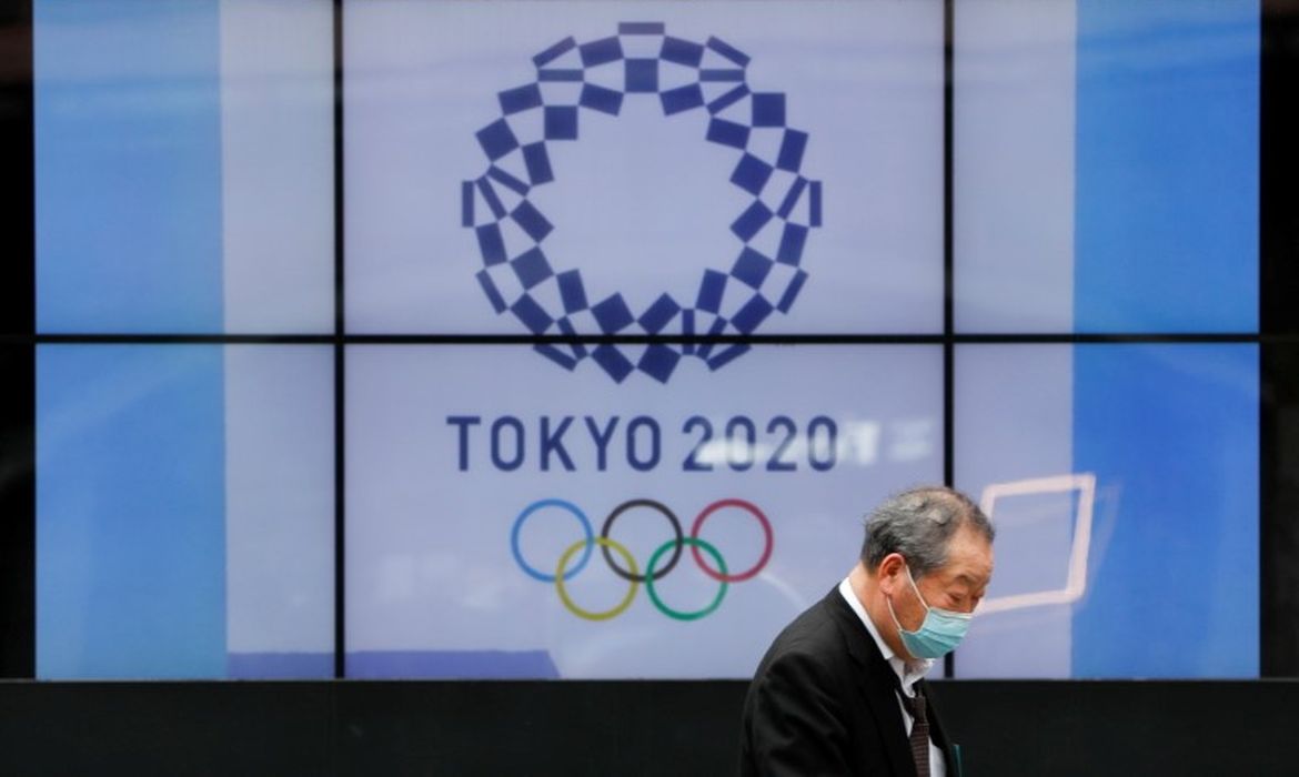 Logo da Olimpíada Tóquio 2020 em Tóquio