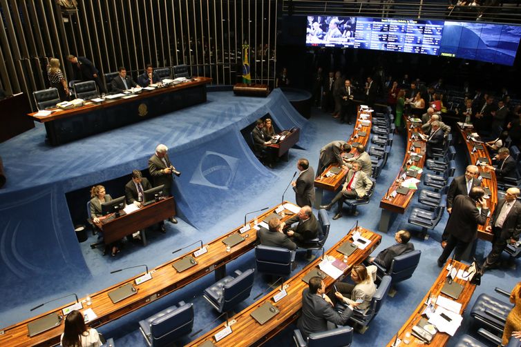 Plenário do Senado Federal, durante sessão deliberativa ordinária de votação da cessão onerosa do pré-sal