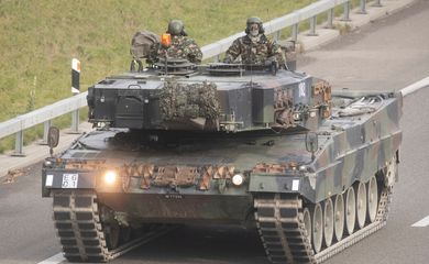 FILE PHOTO: Vehicles of the Swiss Army take part in the military exercise 