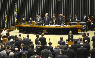 Brasília - Plenário da Câmara dos Deputados parou por 1 minuto em homenagem aos mortos nos atentados de Paris (França),  e no desastre de Mariana (MG) (Antonio Cruz/Agência Brasil)