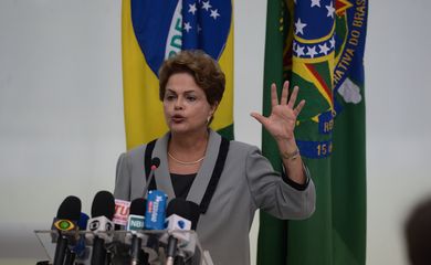 A presidente da República, Dilma Rousseff, fala sobre os protestos contra o governo e a corrupção, Palácio do Planalto (José Cruz/Agência Brasil) 