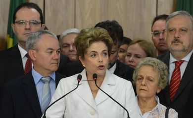 Brasília - Presidenta afastada Dilma Rousseff durante declaração à imprensa no Palácio do Planalto (Elza Fiúza/Agência Brasil) 