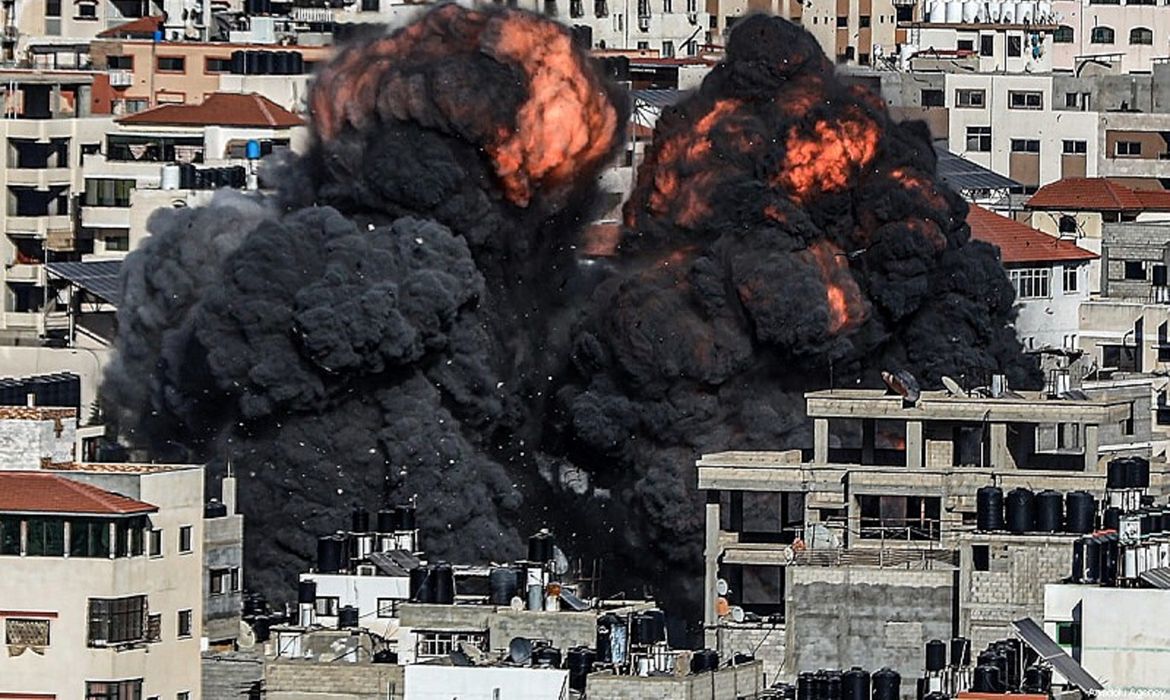 Palestina. 28/10/2023   Israel amplia ataques e determina que população de Gaza vá para o Sul.
Foto: REUTERS/Mohammed Talatene