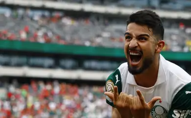 Soccer Football - FIFA Club World Cup - Group A - Palmeiras v Al Ahly - MetLife Stadium, East Rutherford, New Jersey, U.S. - June 19, 2025 Palmeiras' Jose Lopez celebrates scoring their second goal REUTERS/Susana Vera
