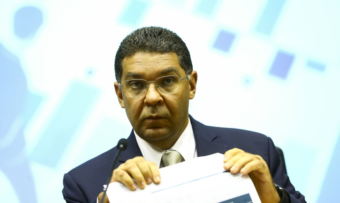 O secretário do Tesouro Nacional, Mansueto Almeida, durante entrevista coletiva para comentar o Resultado Primário do Governo Central de janeiro.