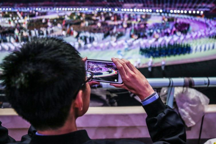  Cerimônia de Abertura dos 7º Jogos Mundiais Militares, no Estádio de Esportes de Wuhan.