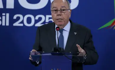 Rio de Janeiro (RJ), 07/07/2025 - Ministro das relações exteriores Mauro Vieira, durante pronunciamento ao final do Brics.
Foto: Joédson Alves/Agência Brasil