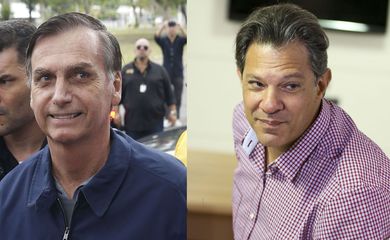 Candidatos à Presidência Jair Bolsonaro (PSL) e Fernando Haddad (PT).