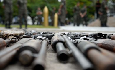 Rio de Janeiro - A Polícia Federal, em parceria com o Exército, destrói cerca de 4 mil armas recolhidas nos últimos dois anos (Tânia Rêgo/Agência Brasil)