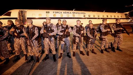 ASSECOM/GOV RIO GRANDE DO NORTE Natal (RN) - Efetivo da Força Nacional chega ao RN para dar apoio no combate a criminosos. Foto ASSECOM RN/ Rogério Vital