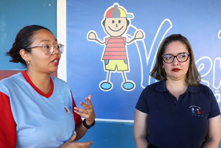 Valter Campanato/Agência Brasil Brasília (DF), 10/07/2025 - Fabiane e Maxilene, que trabalham no Instituto Viver na Vila Santa Luzia, falam sobre o ECA - Estatuto da Criança e do Adolescente. Foto: Valter Campanato/Agência Brasil