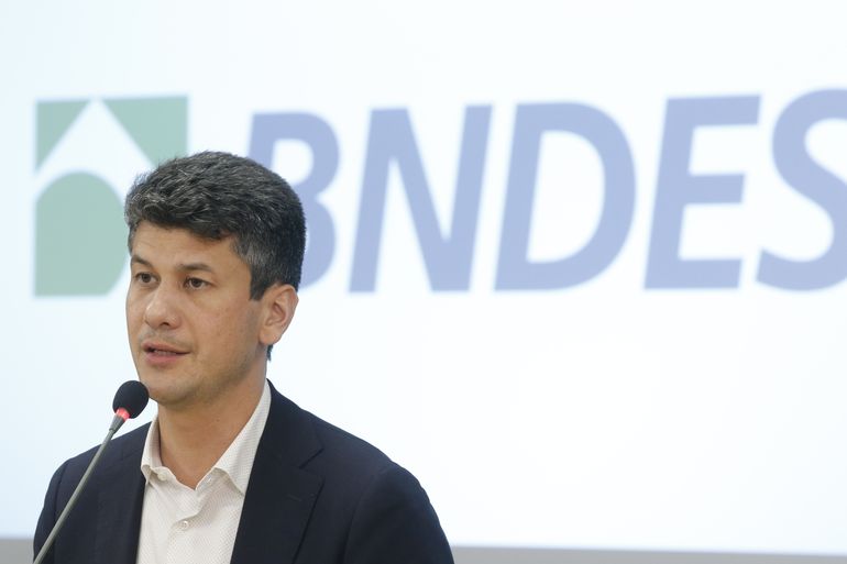 O presidente do Banco Nacional de Desenvolvimento Econômico e Social (BNDES), Gustavo Montezano, anuncia resultado financeiro do  primeiro trimestre de 2022.