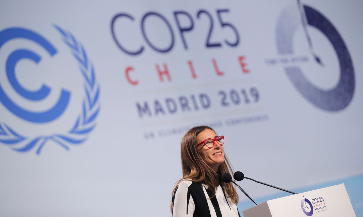 Carolina Schmidt, Chile's Minister of Environment and new president of the 2019 U.N. climate change conference (COP25), speaks at the opening ceremony of the COP25 in Madrid, Spain, December 2, 2019. REUTERS/Susana Vera