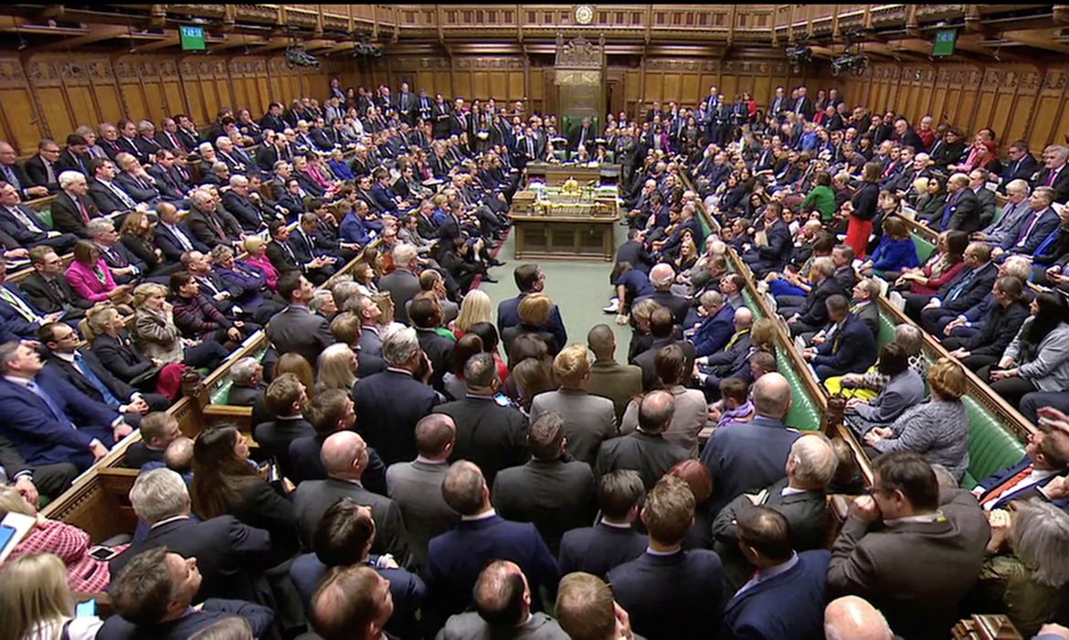 A general view of Parliament after the vote on May's Brexit deal, in London, Britain, January 15, 2019 in this screengrab taken from video. Reuters TV via REUTERS