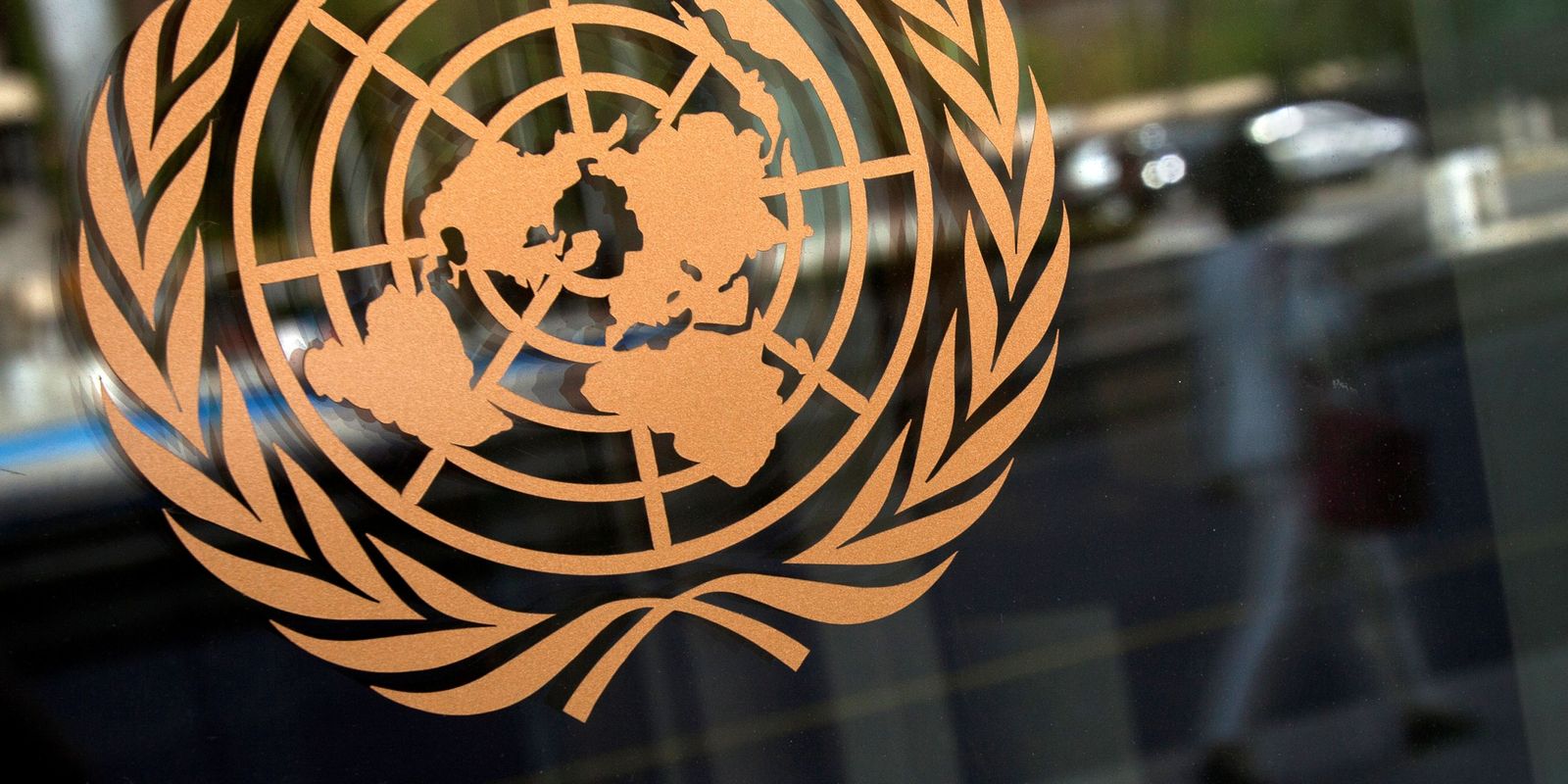 FILE PHOTO: The logo of the United Nations is seen on the outside of its headquarters in New York