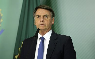 O presidente da República, Jair Bolsonaro, fala sobre o rompimento da barragem de Brumadinho em Minas Gerais